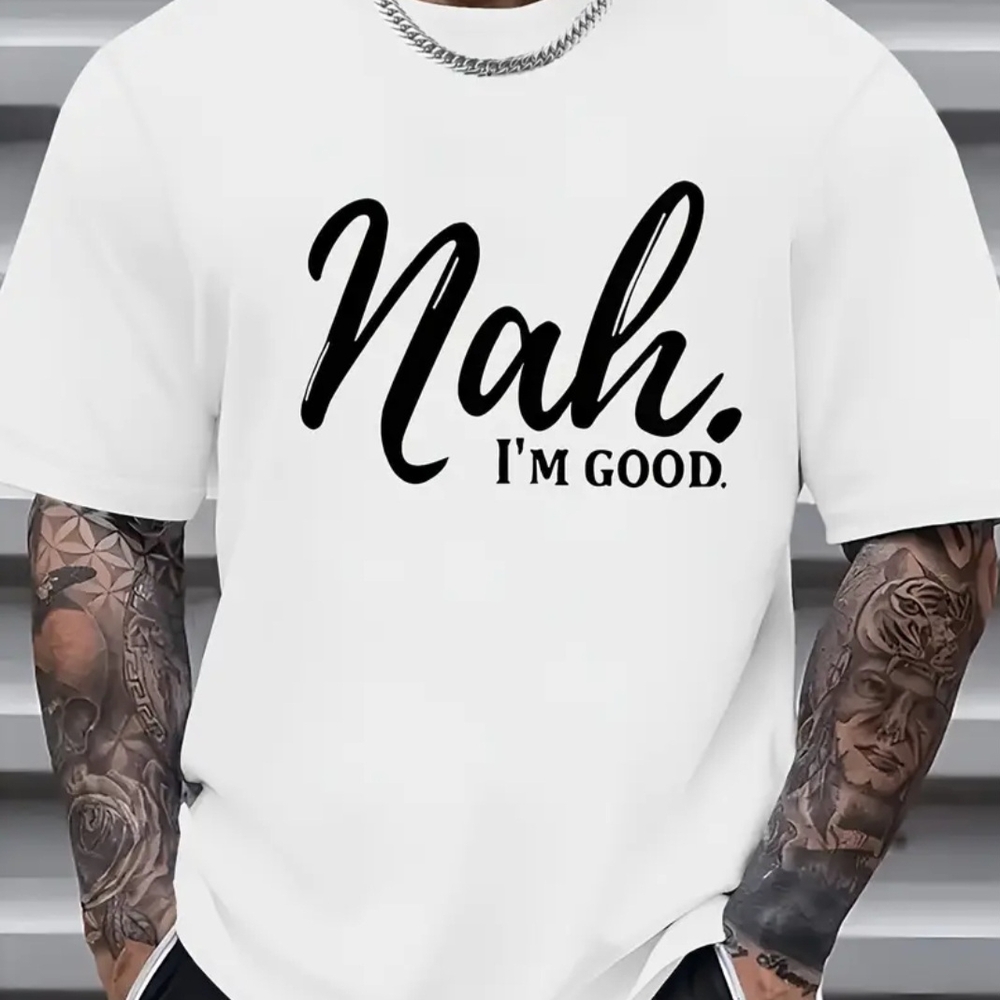 MENS NEW White Graphic T-Shirt